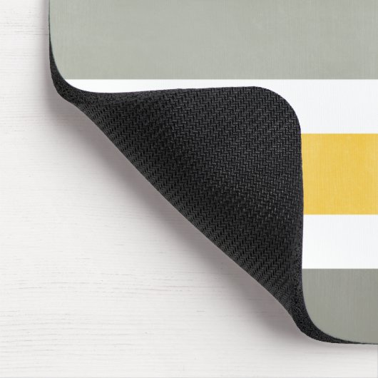Geel en grijs gestreept patroonmousepad muismat (Hoek)