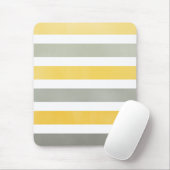 Geel en grijs gestreept patroonmousepad muismat (Met muis)