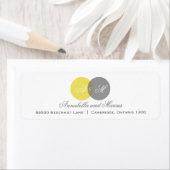 Geel en grijs getweld Monogrammen Adres Etiket (Insitu)