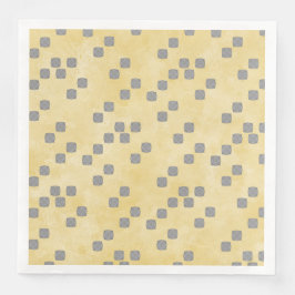 Geel en grijs hedendaags pokadots patroon servet