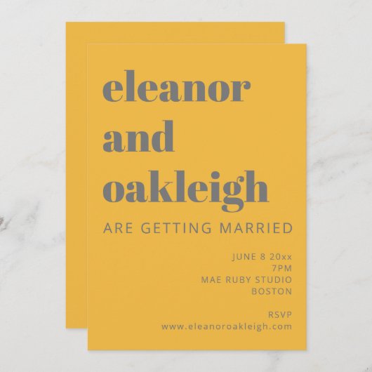 Geel en grijs homogeen homogeen homogeen kaart (Voorkant / Achterkant)