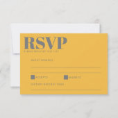 Geel en grijs homogeen homogeen homogeen RSVP kaartje (Voorkant)