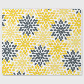 Geel en grijs Kool Moderne Floral Cadeaupapier (Vlak)