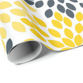 Geel en grijs Kool Moderne Floral Cadeaupapier (Rol Hoek)
