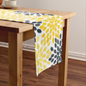 Geel en grijs Kool Moderne Floral Lange Tafelloper (Voorbeeld)