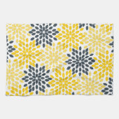 Geel en grijs Kool Moderne Floral Theedoek (Horizontaal)