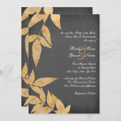 Geel en grijs leder Vintage Wedding Kaart (Voorkant / Achterkant)