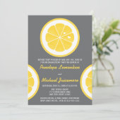 GEEL EN GRIJS-LEMON THEMED ENGAGTY KAART (Staand voorkant)