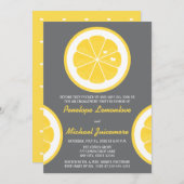 GEEL EN GRIJS-LEMON THEMED ENGAGTY KAART (Voorkant / Achterkant)
