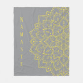 Geel en grijs Mandala Fleece Blanket (Voorkant)