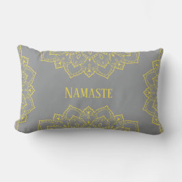 Geel en grijs Mandala Lumbar Pillow Kussen