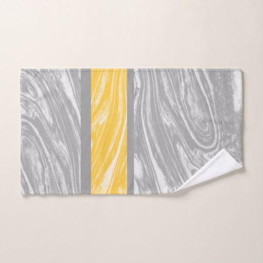 Geel en grijs marmeren abstract modern chic bad handdoek (Handdoek)