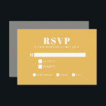 Geel en grijs Matig Bat Mitzvah RSVP Kaartje<br><div class="desc">Vet Typografie Geel en grijs Modern Bat Mitzvah RSVP-kaart</div>