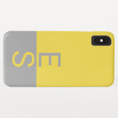 Geel en grijs Matig Initiaal Monogram Case-Mate iPhone Case (Achterkant (horizontaal))