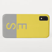 Geel en grijs Matig Initiaal Monogram Case-Mate iPhone Case (Achterkant (horizontaal))