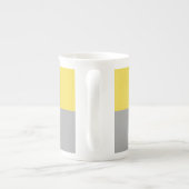 Geel en grijs Matig Initiaal Monogram Porselein Kop (Achterkant)