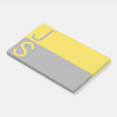 Geel en grijs Matig Initiaal Monogram Post-it® Notes (Schuin)