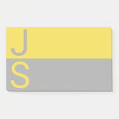 Geel en grijs Matig Initiaal Monogram Post-it® Notes (Voorkant)