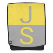 Geel en grijs Matig Initiaal Monogram Rugtassen (Voorkant)