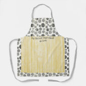 Geel en grijs Matige Polka Dots Schort (Voorkant)