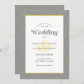 Geel en grijs modern Abstract lederen patroon Kaart (Voorkant / Achterkant)