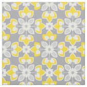 Geel en grijs Modern Floral Stof (Swatch)