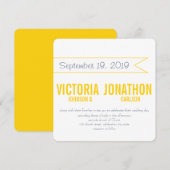 Geel en grijs Modern Typografie Weddenschap Kaart (Voorkant / Achterkant)