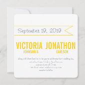 Geel en grijs Modern Typografie Weddenschap Kaart (Voorkant)