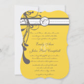 Geel en grijs Modern Wedding Invite Kaart (Voorkant)