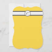 Geel en grijs Modern Wedding Invite Kaart (Achterkant)