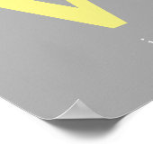 Geel en grijs monogram poster (Hoek)