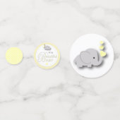 Geel en grijs olifant | BABY SHOWER Confetti (Voorkanten)