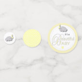 Geel en grijs olifant | BABY SHOWER Confetti (Achterkanten)