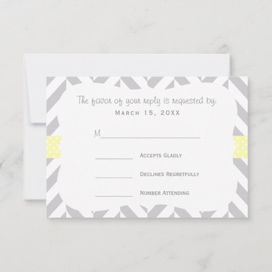 Geel en grijs olifant Baby shower - RSVP (Achterkant)