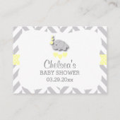 Geel en grijs olifant Baby shower - RSVP Informatiekaartje (Achterkant)