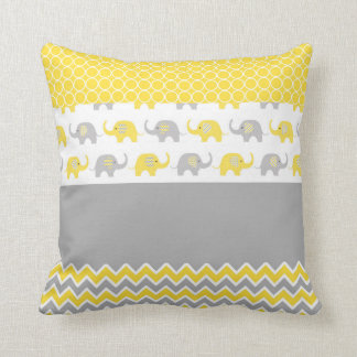 Geel en grijs olifantenkussen kussen