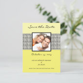 Geel en grijs paisley bespaart de datum waarop je aankondigingskaart (Staand voorkant)