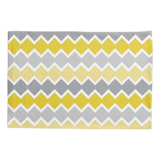 Geel en grijs patroon kussensloop (Achterkant-Links)