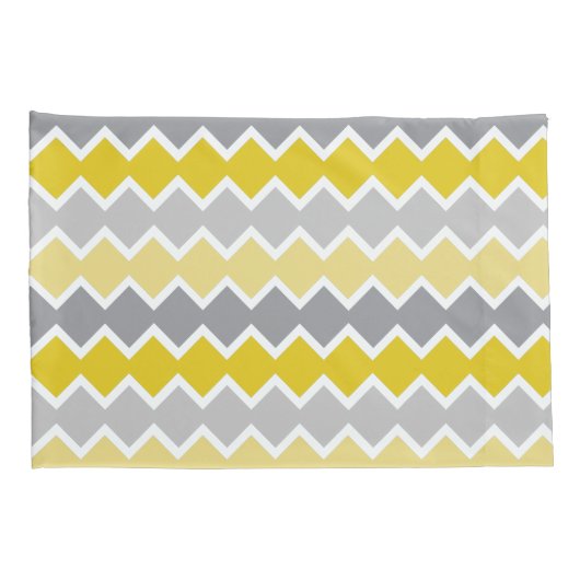 Geel en grijs patroon kussensloop (Achterkant-Rechts)