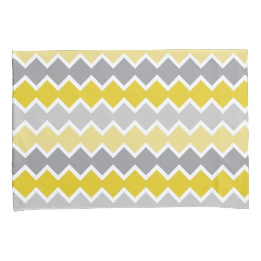 Geel en grijs patroon kussensloop (Voorkant-Rechts)