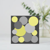 Geel en grijs Polka Dots Notecard (Staand voorkant)