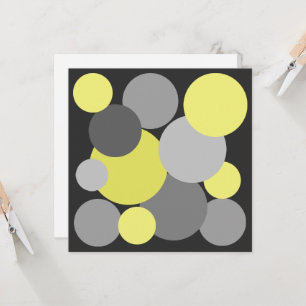 Geel en grijs Polka Dots Notecard