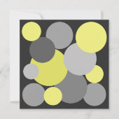 Geel en grijs Polka Dots Notecard (Voorkant)