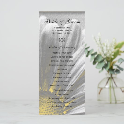 Geel en grijs programma voor hooglichten programmakaart (Staand voorkant)