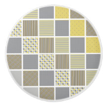 Geel en grijs quiltpatroon