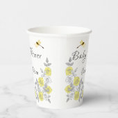 Geel en grijs Roos Baby shower Papieren Bekers (Rechts)