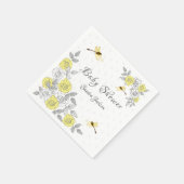 Geel en grijs Roos Dragonfly Baby shower Napkin Servet (Hoek)