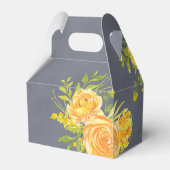 Geel en grijs Roos Peony Wedding Favor Box Bedankdoosjes (Achterkant)