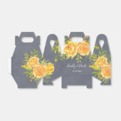 Geel en grijs Roos Peony Wedding Favor Box Bedankdoosjes (Uitgevouwen)