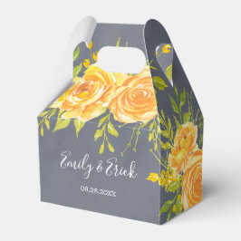 Geel en grijs Roos Peony Wedding Favor Box Bedankdoosjes